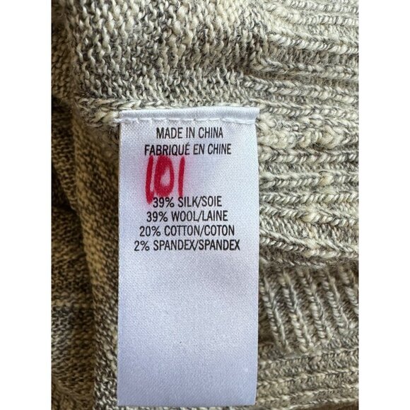 Theory Riland Wool Silk Blend Sweater Tan Grey Womens Size Large - Picture 6 of 6